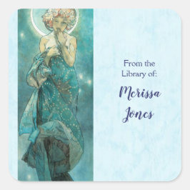 ムーンライトバイアルフォンスミュシャ スクエアシール