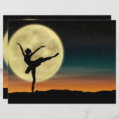 ムーンライトバレエシルエットダンサースクラップブック紙 (正面/裏面)