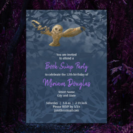 ムーンライトバーンフクロウ、ミッドナイトブルーフォレストカード 招待状