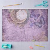 ムーンライトパープルモス蝶薄紫花 薄葉紙 (クラフト)