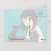 ムーンライトヒジンクス – フェアリー黒猫はがき ポストカード (裏面)