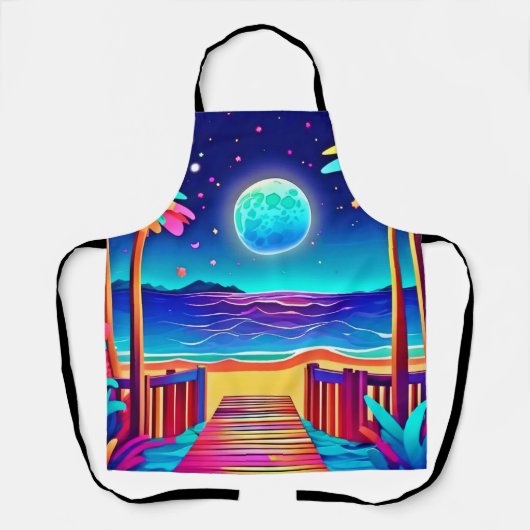 ムーンライトビーチの色 エプロン (正面)