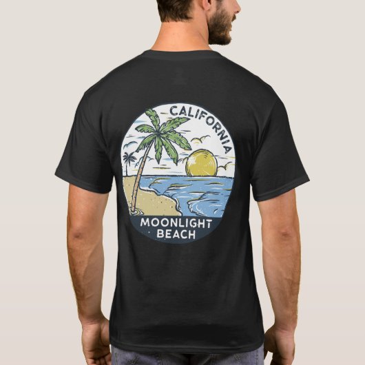 ムーンライトビーチサンディエゴカリフォルニア Tシャツ (裏面)