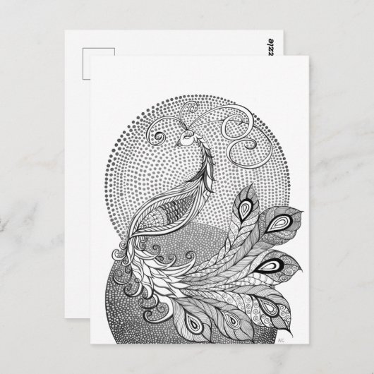 ムーンライトピーコック ポストカード (正面/裏面)