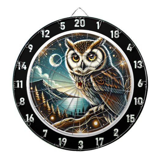 ムーンライトフクロウウィズダムデザイン ダーツボード (正面)