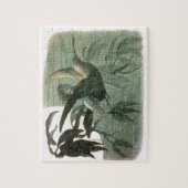 ムーンライトフライト小妖精や小人フェリーズ自然リッチスケッチ ジグソーパズル (縦)