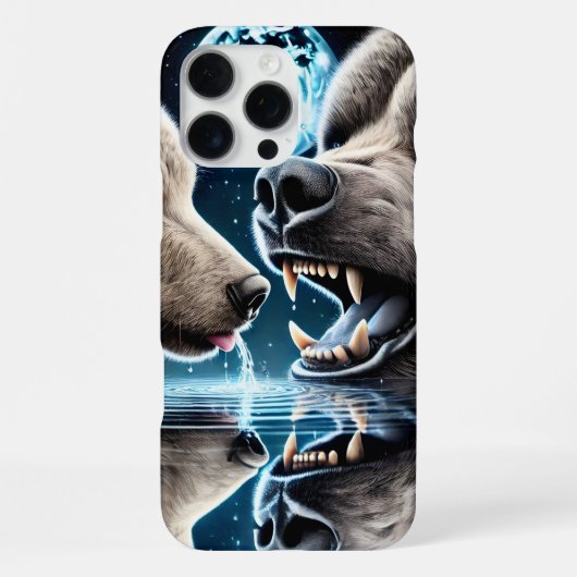 ムーンライトベアーズと水反射調和 iPhoneケース (裏面)