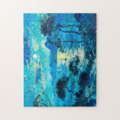 ムーンライトベイとボート印象派ノクターン ジグソーパズル (縦)