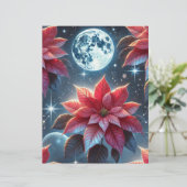 ムーンライトポインセチア模様スクラップブック紙シート (スタンド正面)