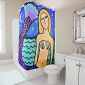 ムーンライトマーメイド抽象芸術アート シャワーカーテン (インサイチュ)
