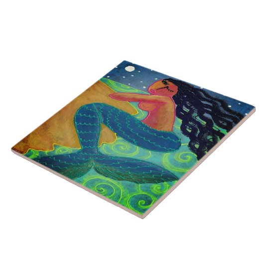 ムーンライトマーメイド抽象芸術アート タイル (側面)