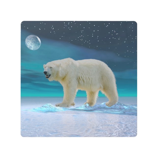 ムーンライトメタル・アートの極熊 メタルプリント (正面)