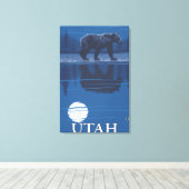 ムーンライトユタ州のベアー キャンバスプリント (インサイチュ (ウッドフロア))