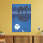 ムーンライトユタ州のベアー キャンバスプリント (インサイチュ (リビング))