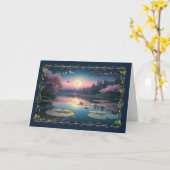 ムーンライトリリースウーマン誕生日カード カード (黄色い花)