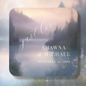 ムーンライトレイクフォレストウッドランド結婚ファンタジー スクエアペーパーコースター