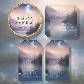 ムーンライトレイクフォレストウッドランド結婚ファンタジー スクエアペーパーコースター