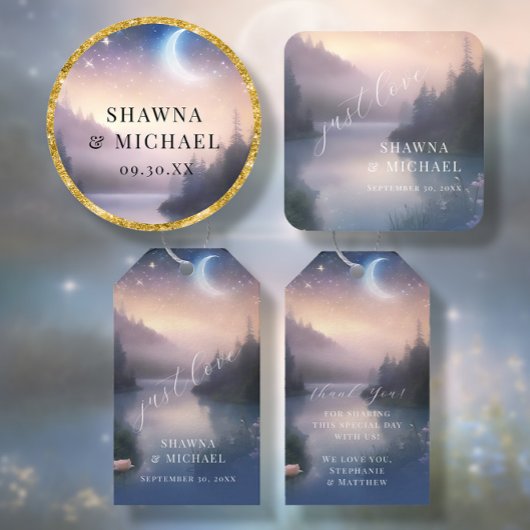 ムーンライトレイクフォレストウッドランド結婚ファンタジー スクエアペーパーコースター