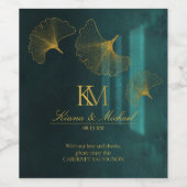 ムーンライトロマンスありがとうエメラルドグリーンID881 ワインラベル (シングルラベル)