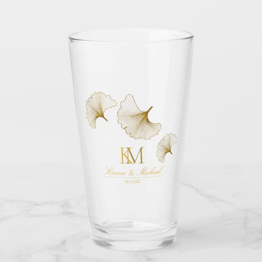 ムーンライトロマンスイチョウ金ゴールドID881 タンブラーグラス (正面)