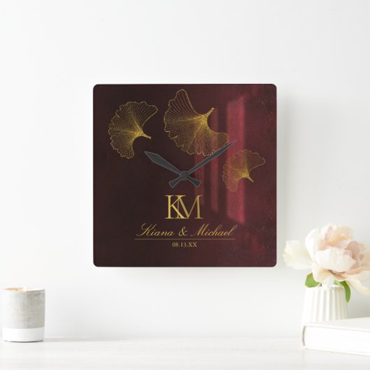 ムーンライトロマンスブルゴーニュID881 スクエア壁時計 (ホーム)