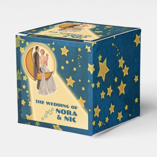ムーンライトロマンス結婚式の引き出物ボックス フェイバーボックス (正面サイド)