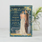 ムーンライトロマンス結婚式招待状ズブルネット 招待状 (スタンド正面)