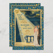 ムーンライトロマンス結婚式招待状2 - Redhead 招待状 (正面/裏面)