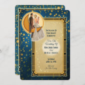 ムーンライトロマンス結婚式招待状 – ブロンド 招待状 (正面/裏面)