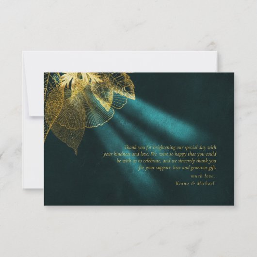 ムーンライトロ結婚マンスのエメラルドグリーンID881 サンキューカード (裏面)