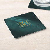 ムーンライトロ結婚マンスのエメラルドグリーンID881 スクエアペーパーコースター (アングル)