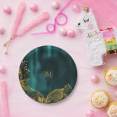 ムーンライトロ結婚マンスのエメラルドグリーンID881 ペーパープレート (パーティー)