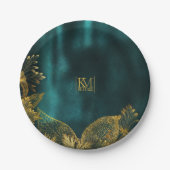 ムーンライトロ結婚マンスのエメラルドグリーンID881 ペーパープレート (正面)