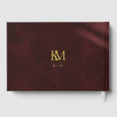 ムーンライトロ結婚マンスのブルゴーニュ金ゴールドID881 ゲストブック (裏面)