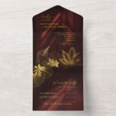 ムーンライトロ結婚マンスのブルゴーニュID881 オールインワン招待状 (内側)