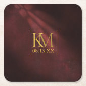 ムーンライトロ結婚マンスのブルゴーニュID881 スクエアペーパーコースター (正面)