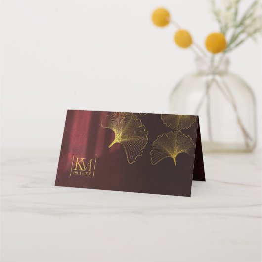 ムーンライトロ結婚マンスのブルゴーニュID881 プレイスカード (裏面)