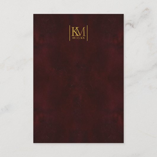 ムーンライトロ結婚マンス詳細ブルゴーニュID881 エンクロージャーカード (裏面)