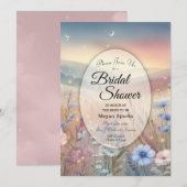 ムーンライトワイルドフラワーウィスパーズブライダルシャワー 招待状 (正面/裏面)