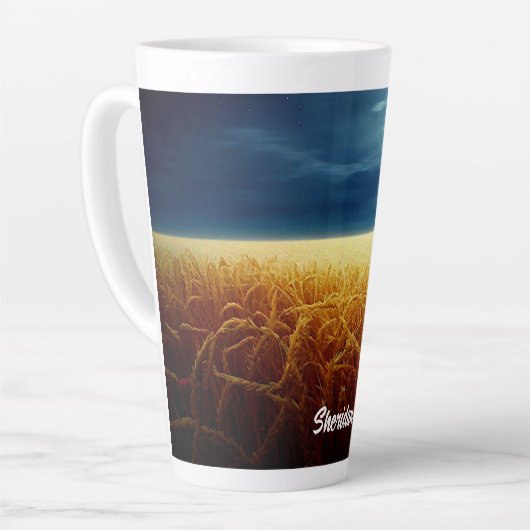 ムーンライト下の小麦畑 カフェラテマグ (左アングル)
