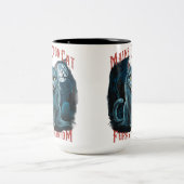 ムーンライト墓地ウィスパーズ：ファーリー幽霊デザイン ツートーンマグカップ (中央)