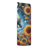 ムーンライト女性のカーボーイひまわり馬ライド タンブラー (回転右)