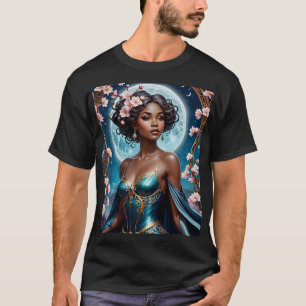 ムーンライト女神イン開花ファンタジーティー Tシャツ
