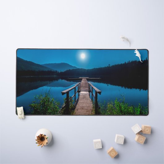 ムーンライト湖の山 デスクマット (キッズテーブル)