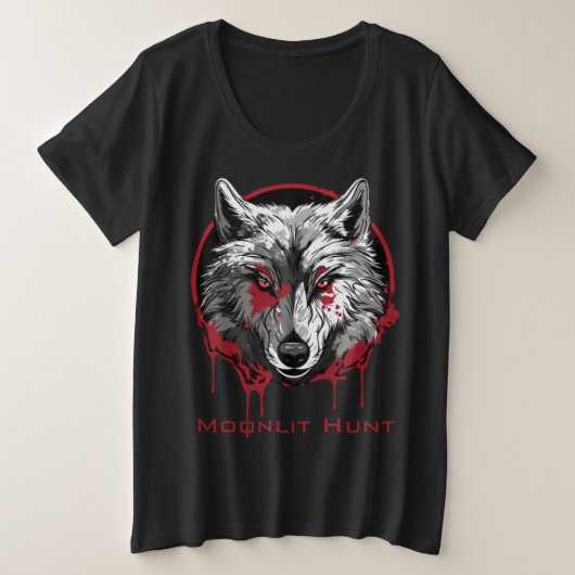 ムーンライト狩り プラスサイズTシャツ (デザイン正面)