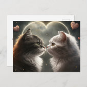 ムーンライト猫のバレンタインデー シーズンポストカード (正面/裏面)