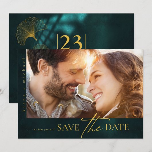 ムーンライト結婚ロマンスV2HエメラルドグリーンID881 セーブザデート (正面/裏面)