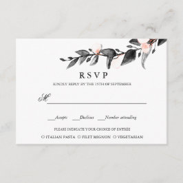ムーンライト開花 |ウェディングRSVP食事の選択 出欠カード