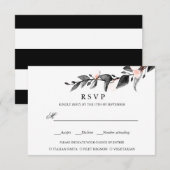 ムーンライト開花 |ウェディングRSVP食事の選択 出欠カード (正面/裏面)