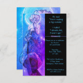 ムーンライト離婚パーティーラベンダー招待状 招待状 (正面/裏面)